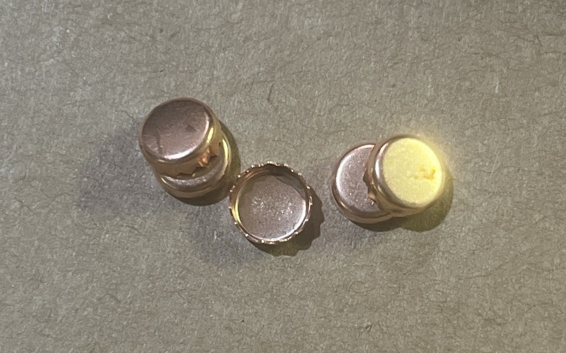 Five 6mm Round Serrated Copper Bezel Cup 24gauge 2mm Wall Height