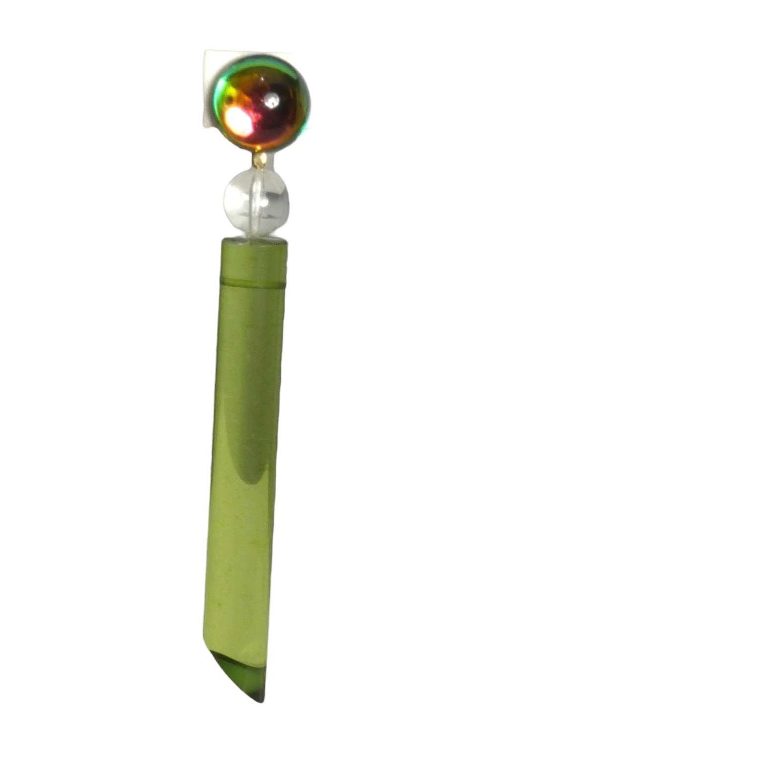 PIERRE CARDIN – 1994 SINGLE Green Acrylic Drop Earring