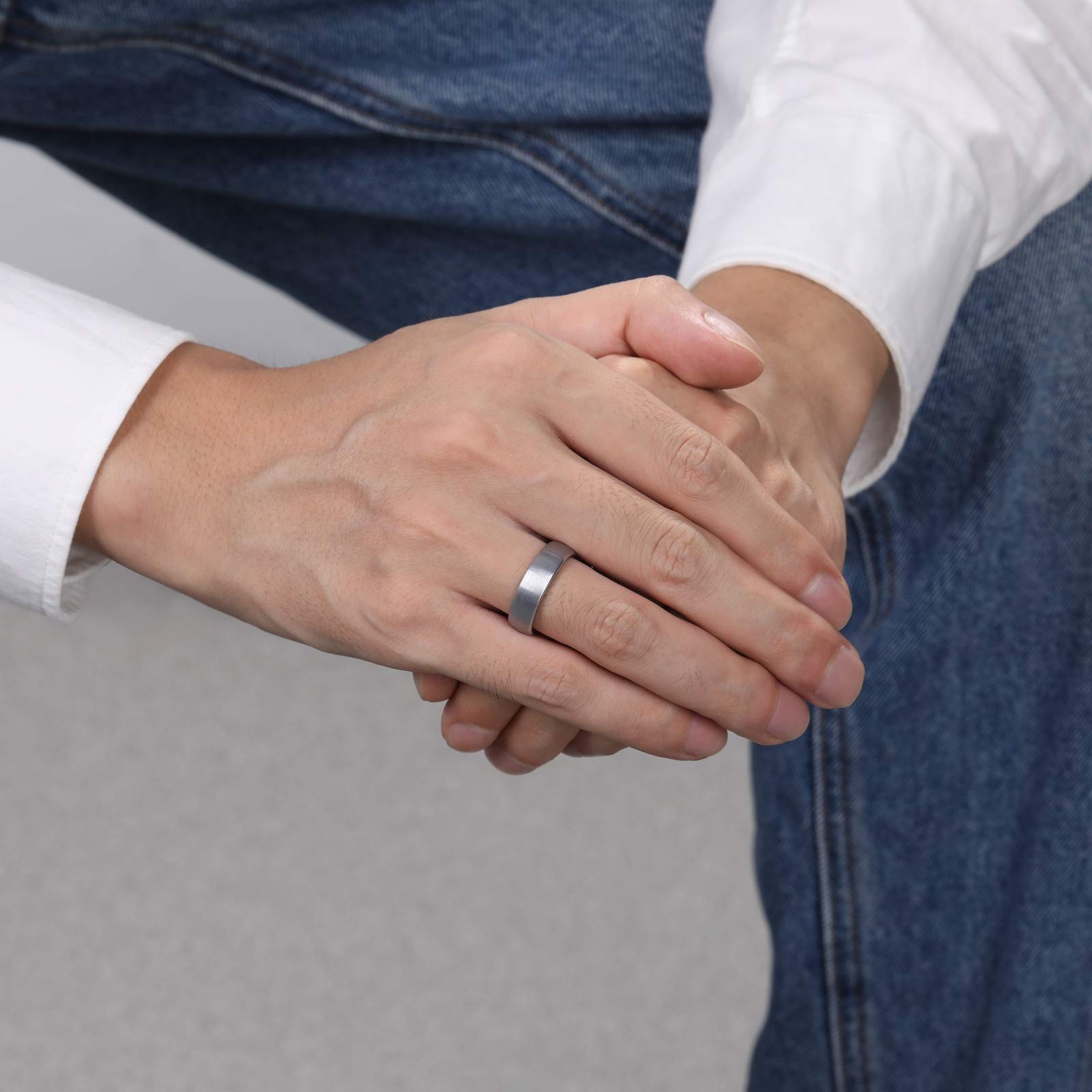 Tungsten Wedding Band Ring for Men & Women, Engraved “I Love You”, Comfort Fit,