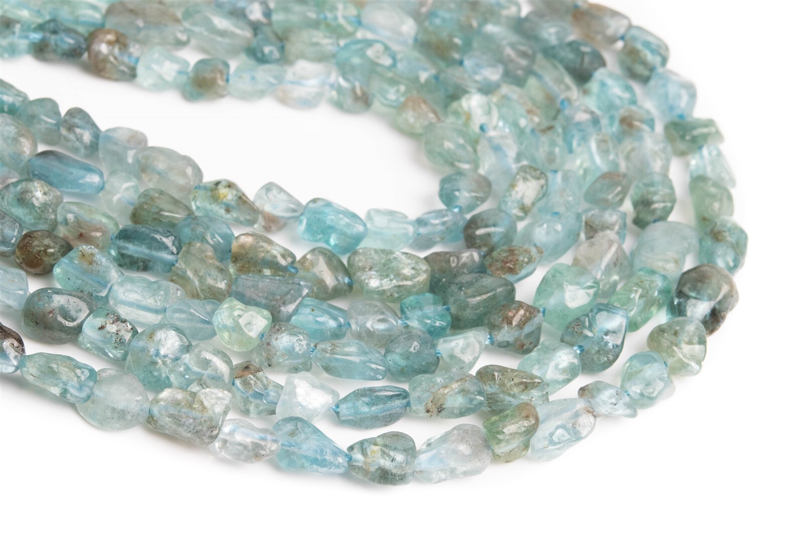 6-8MM Transparent Apatite Pebble Nugget Grade A Genuine Natural Loose Beads
