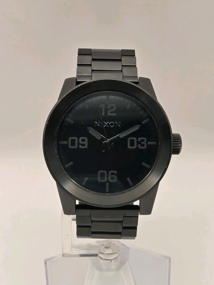 Nixon The Corporal All Black 48mm Mens Quartz Watch, Used – New Battery