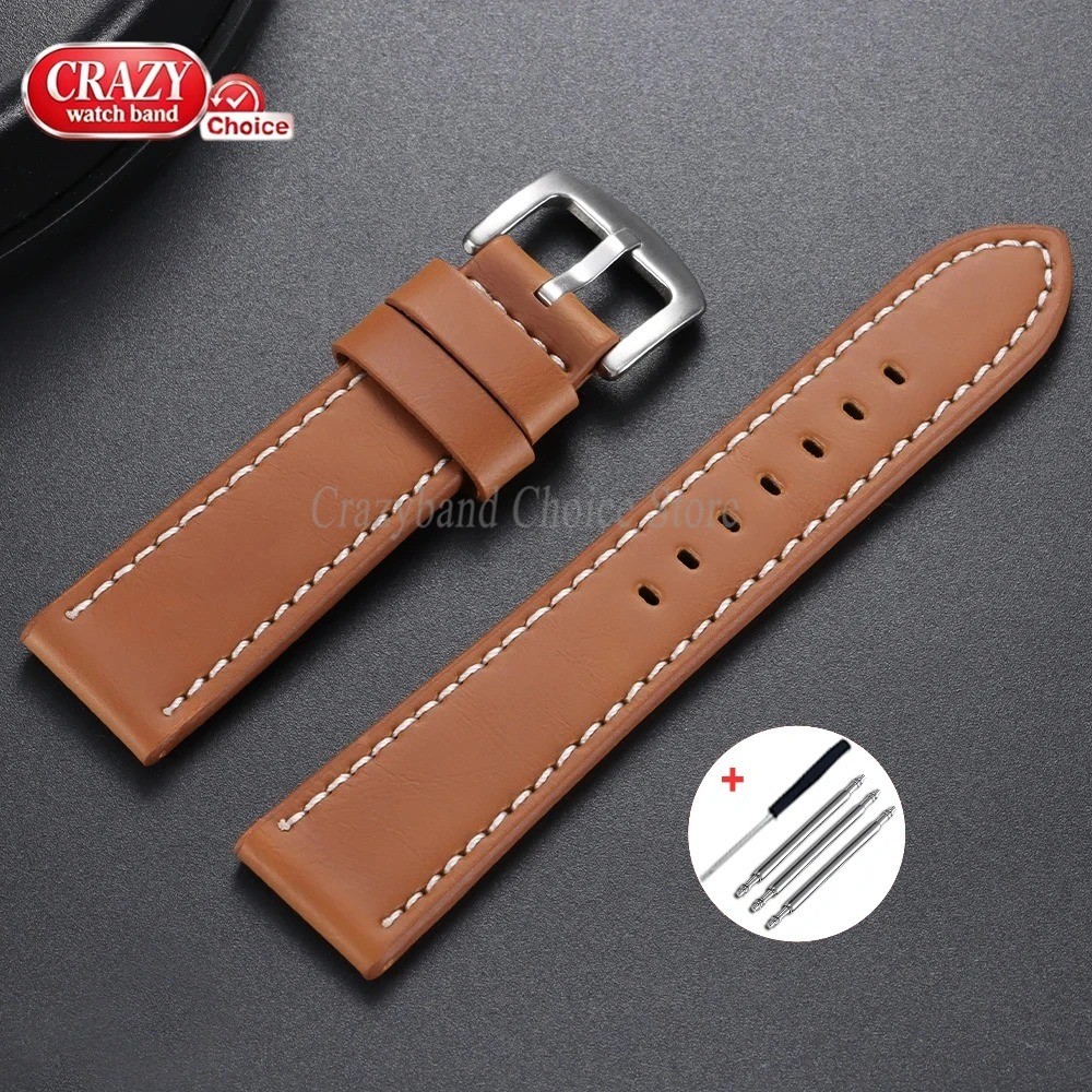 High Quality Leather Watch Band Straps mens stitched Wristband 18 20 22 24mm