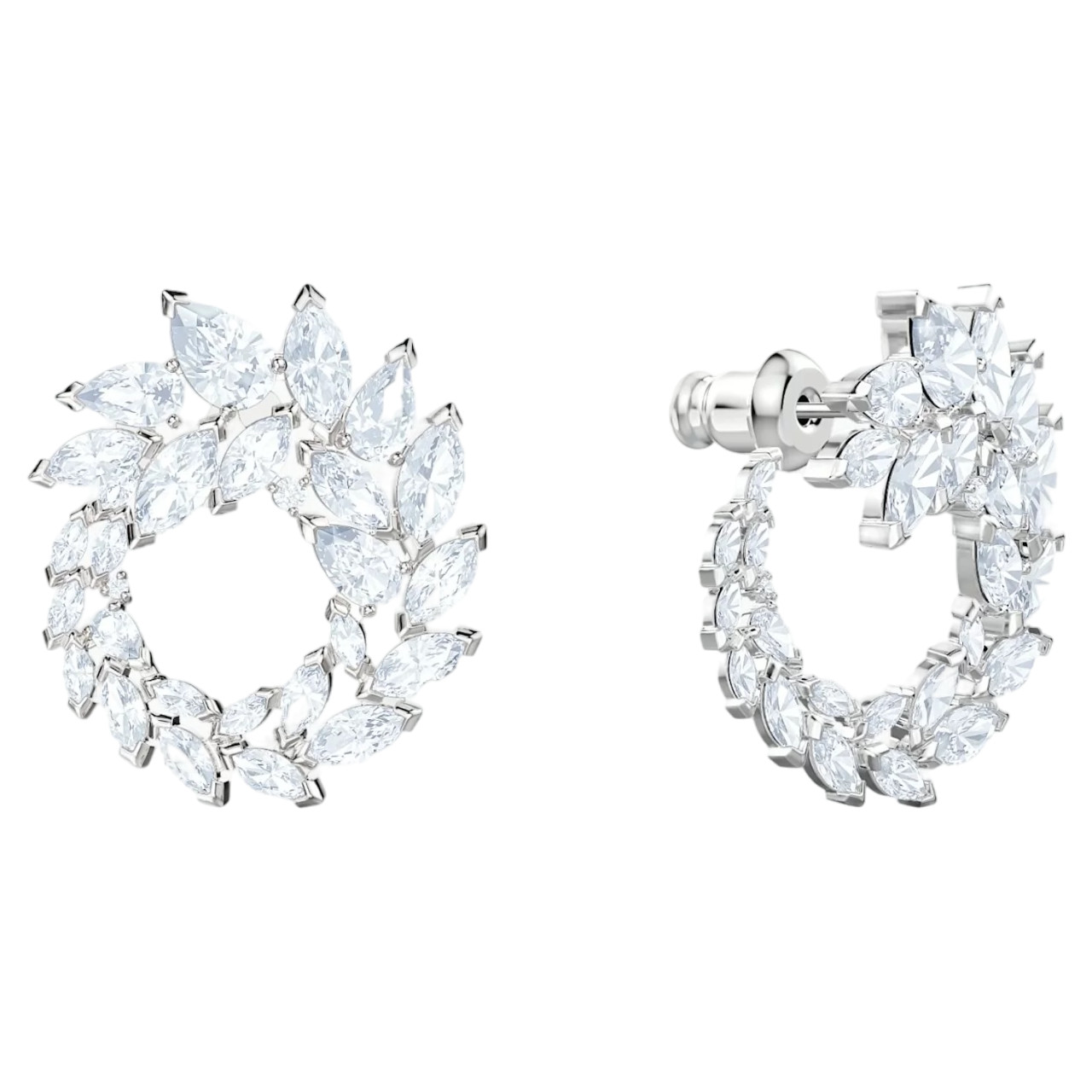 Swarovski Louison 5450934 Rhodium Plated Czech Crystal Hoop Earrings MSRP $169