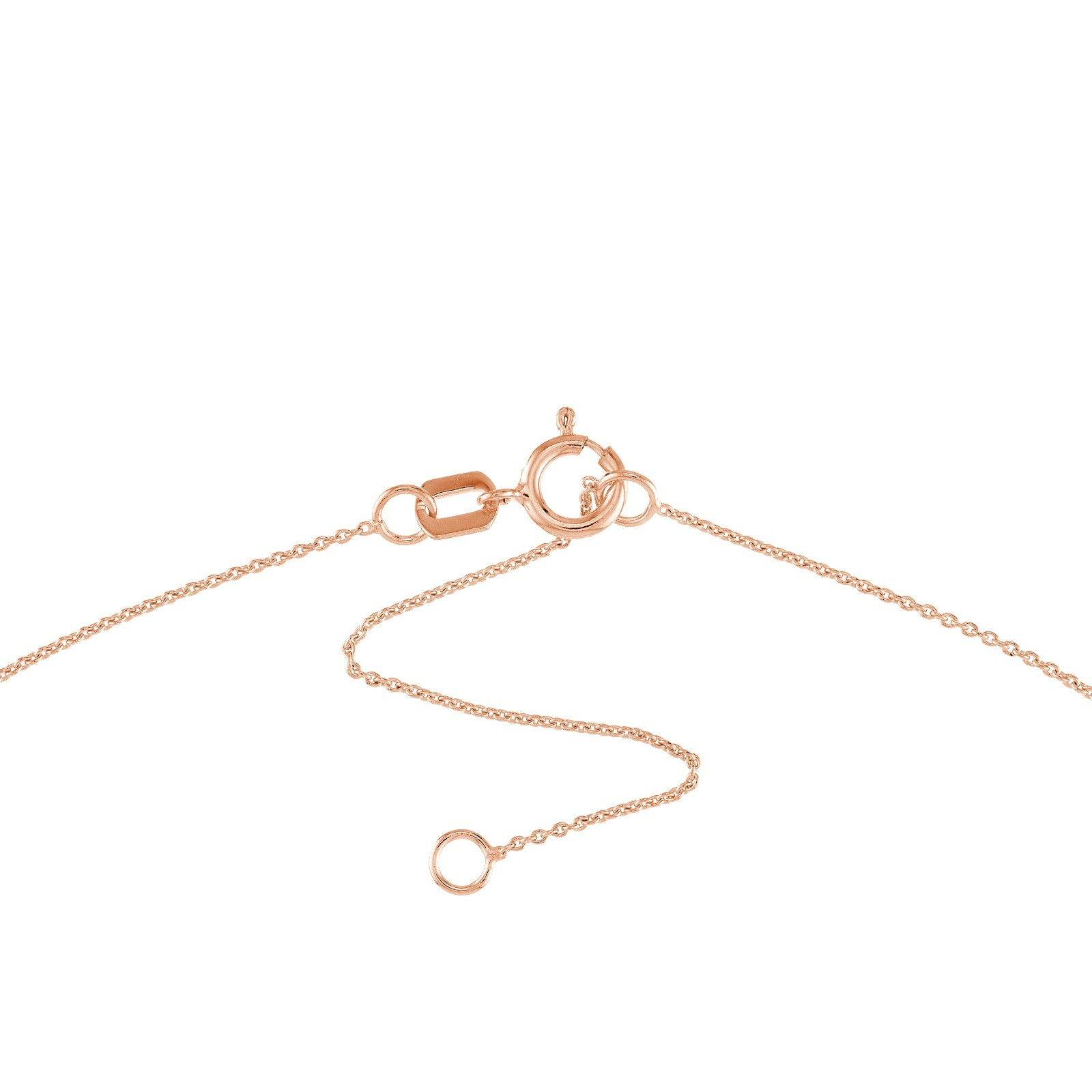 0.7mm Solid Adjustable Cable Chain Necklace REAL 14K Rose Gold Up to 18″
