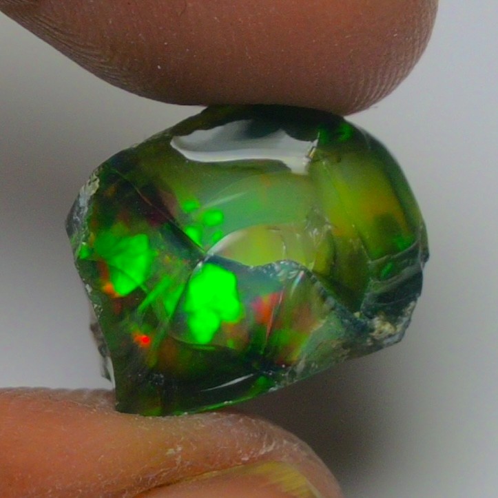 Blue Opal Rough 6.80 Carats, Smoked Ethiopian Welo Opal Rough, Fire Opal Raw