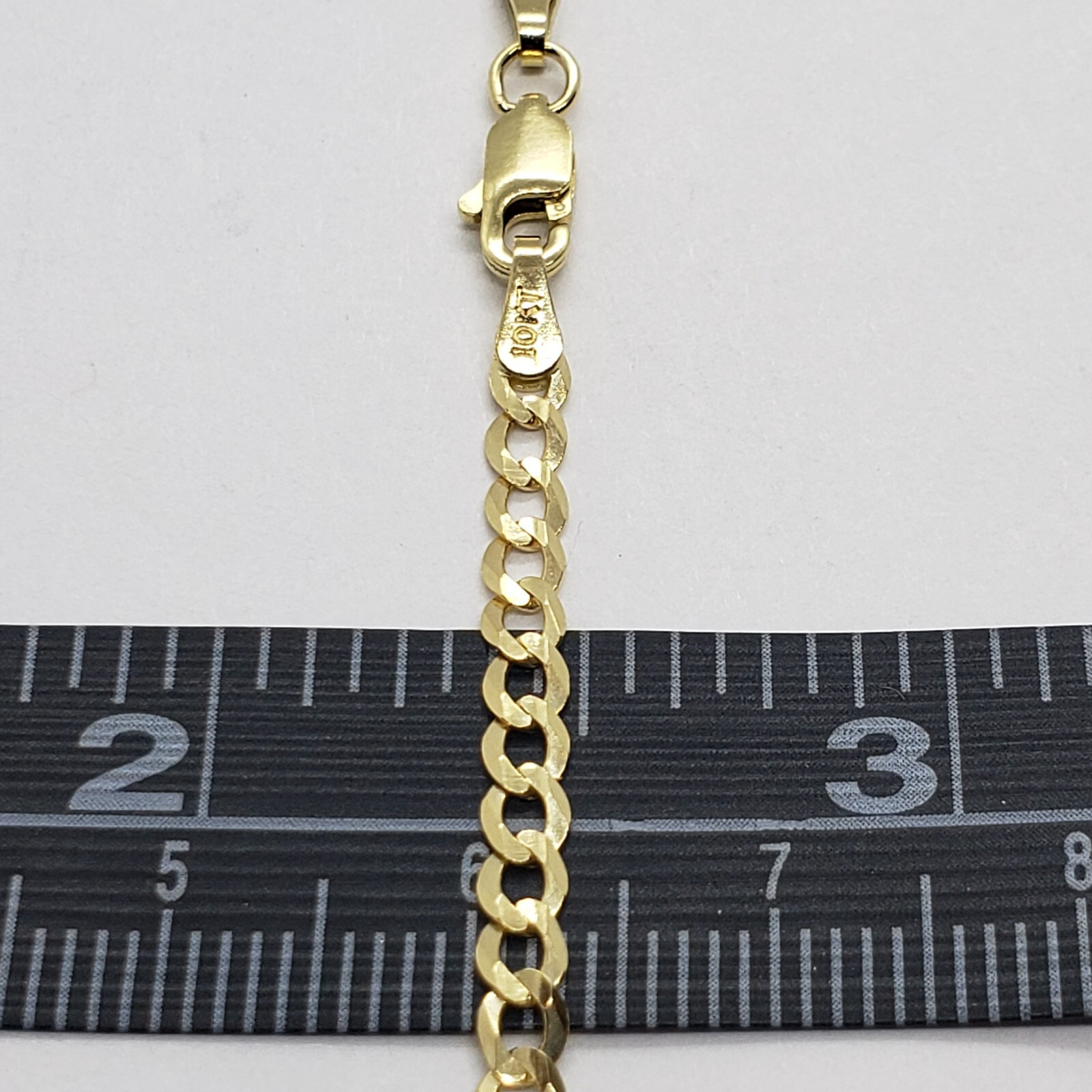 10K Yellow Gold Solid Cuban Link Chain Curb Necklace Bracelet 1.8mm-4mm, 7″~30″