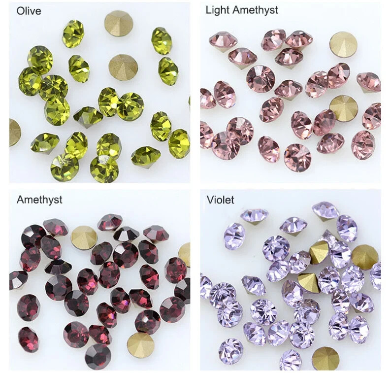 144pcs Pointed Back Rhinestones Tiny Loose Rhinestone Sparkling Crystal Beads