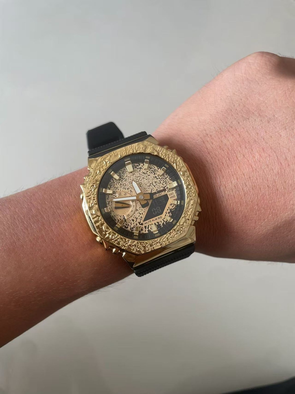 Casio G-Shock GM-2100MG-1A Moon Surface Limited Edition Gold Black Digital Watch