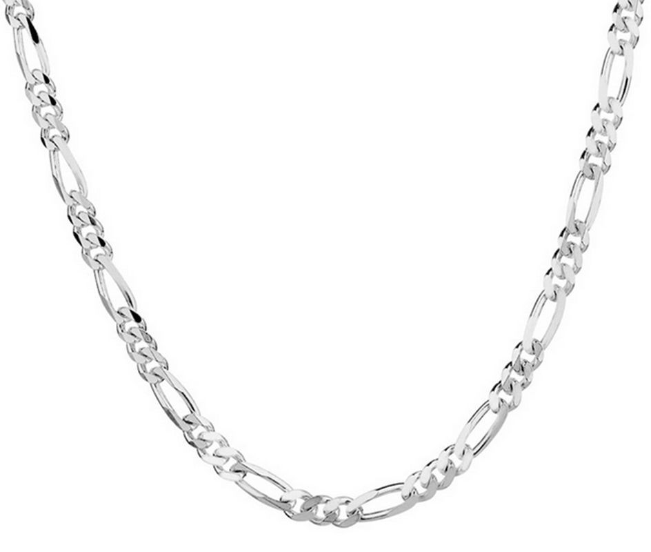 5pcs 925 Sterling Silver Plated 16-30Inch 2.5MM Chain Fashion Men Figaro