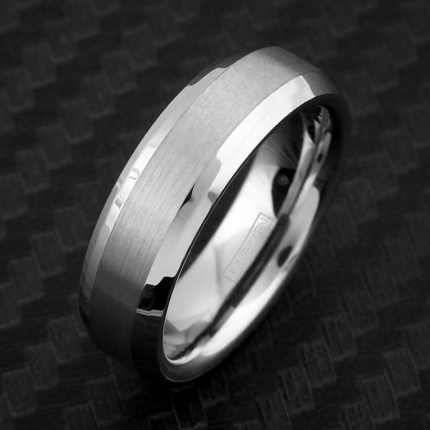 Tungsten Carbide Men’s Ring Silver 3/4 Brushed Wedding Band Bridal Jewelry
