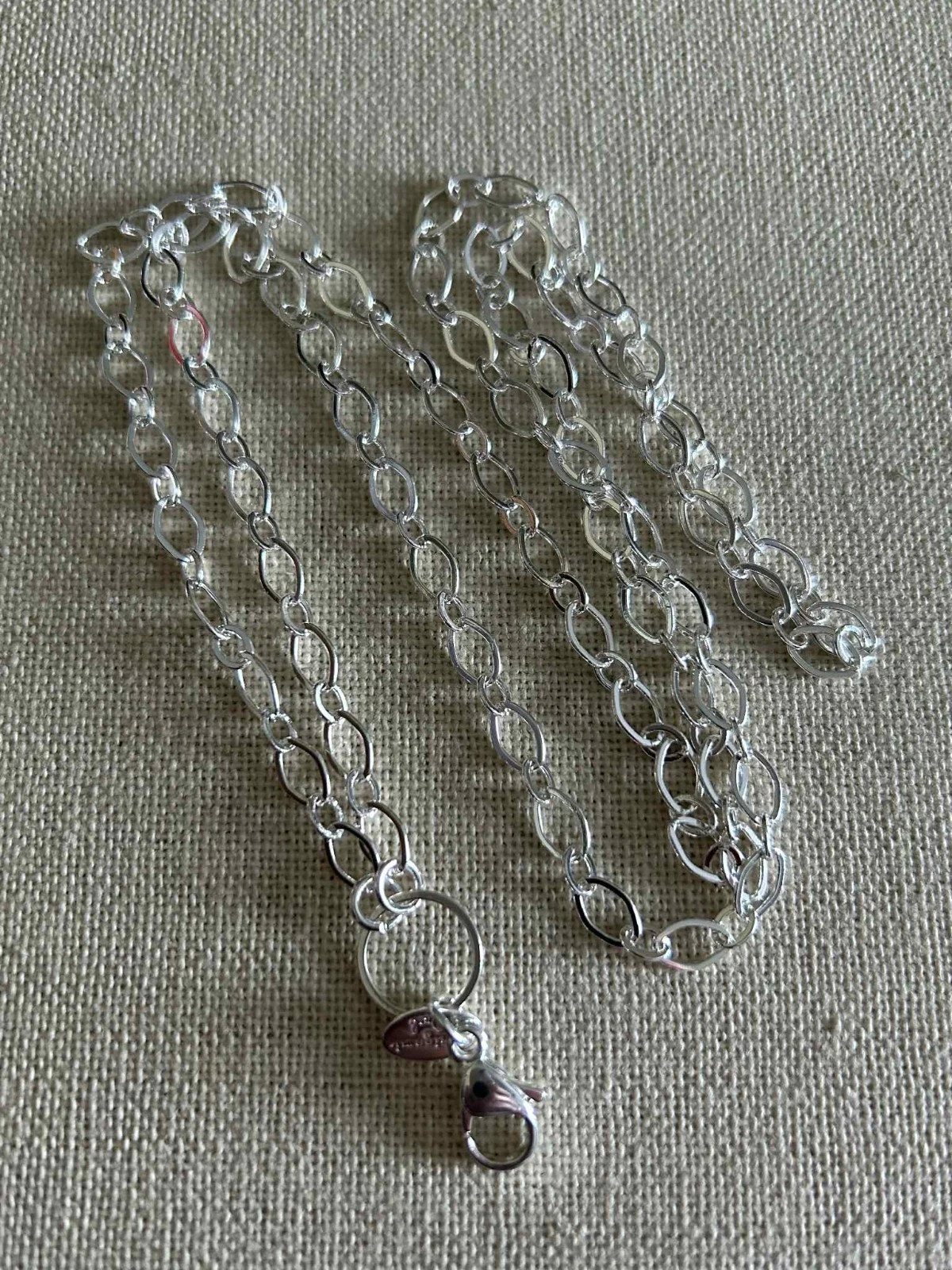 Origami Owl 32″ Silver Flat Oval Link Custom Chain “New”