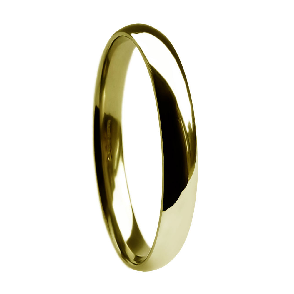 9ct Solid Yellow Gold Heavy Court Wedding Rings 2mm 3mm 4mm 5mm 6mm 8mm UK HM