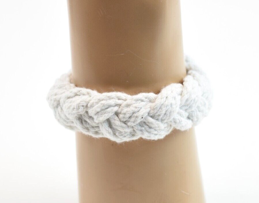 White Cotton Sailor Knot Braided Bracelet Size Small or Medium