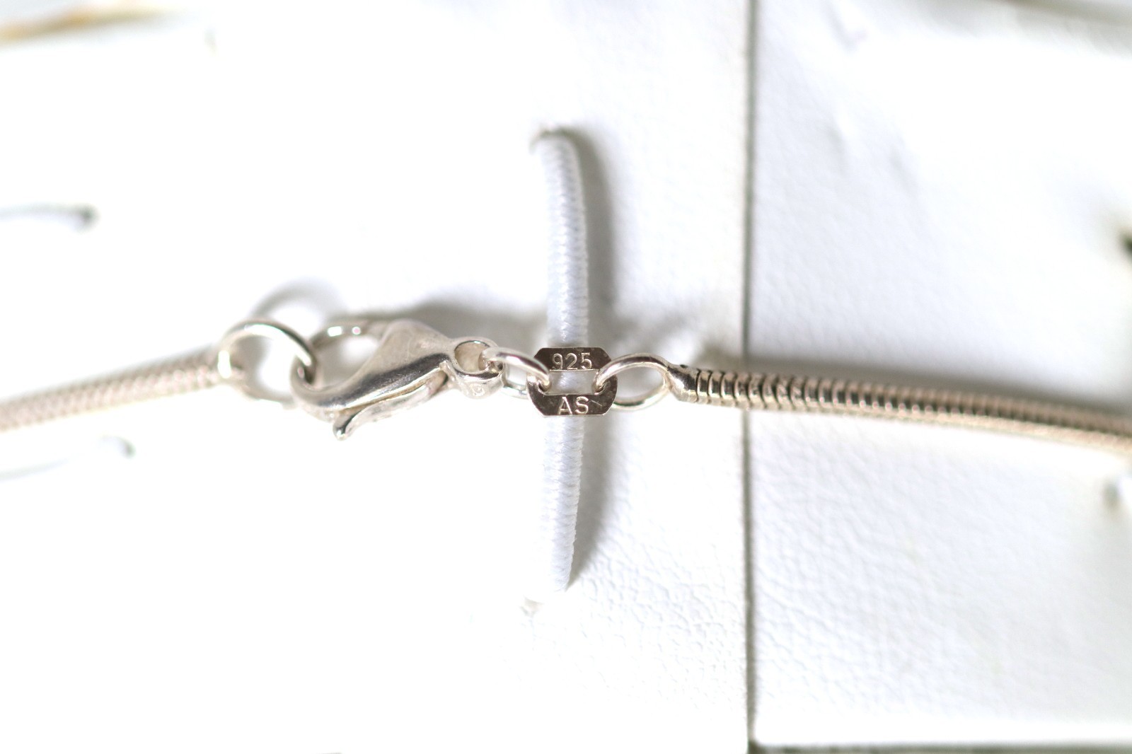 Sterling Silver 925 Necklace Snake Chain Anodised Abstract 1980, L: 38cm