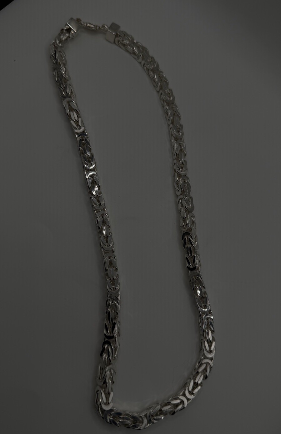 7.2mm Solid Sterling Silver 925 Square Byzantine Chain Necklace 77g Bold