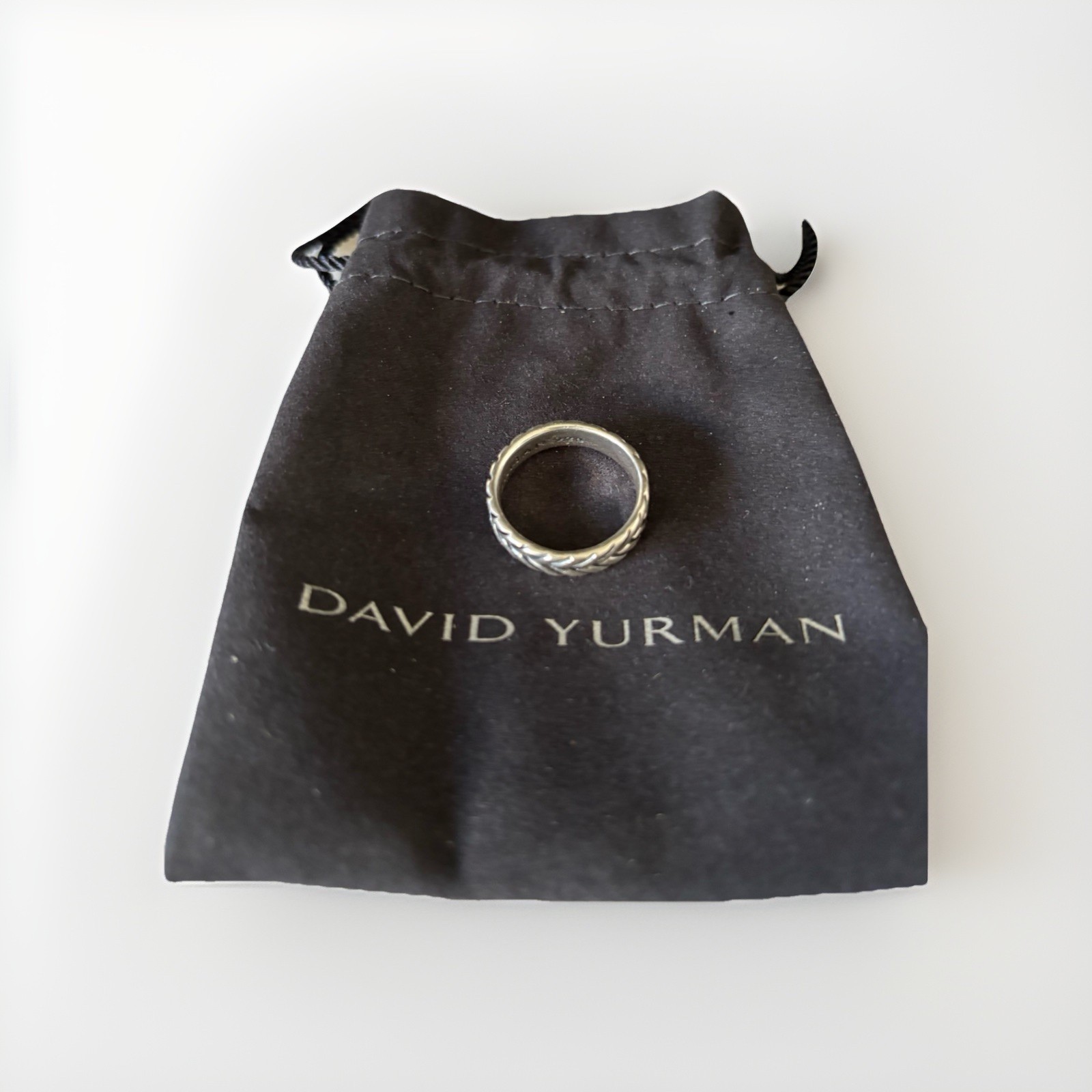 David Yurman Chevron Vintage Sterling Silver ring size 8