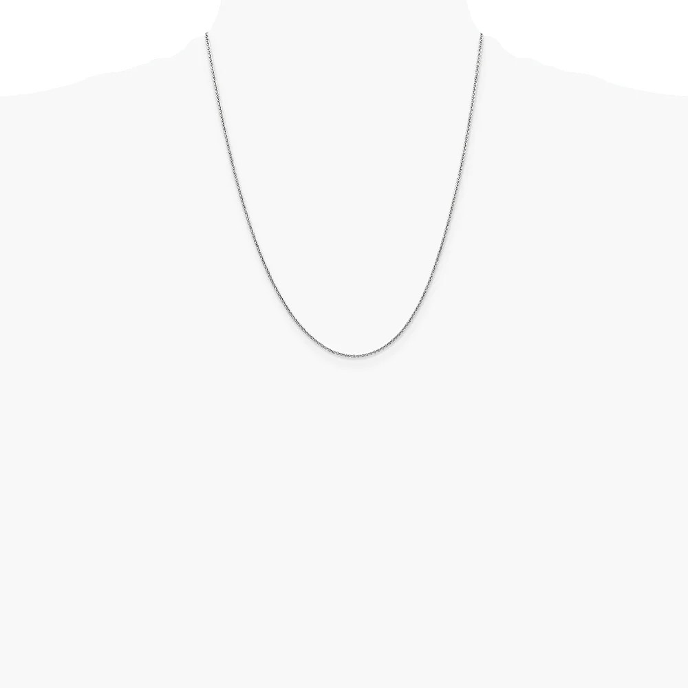 14K White Gold 1.4mm Round Cable Chain Necklace 16″-24″