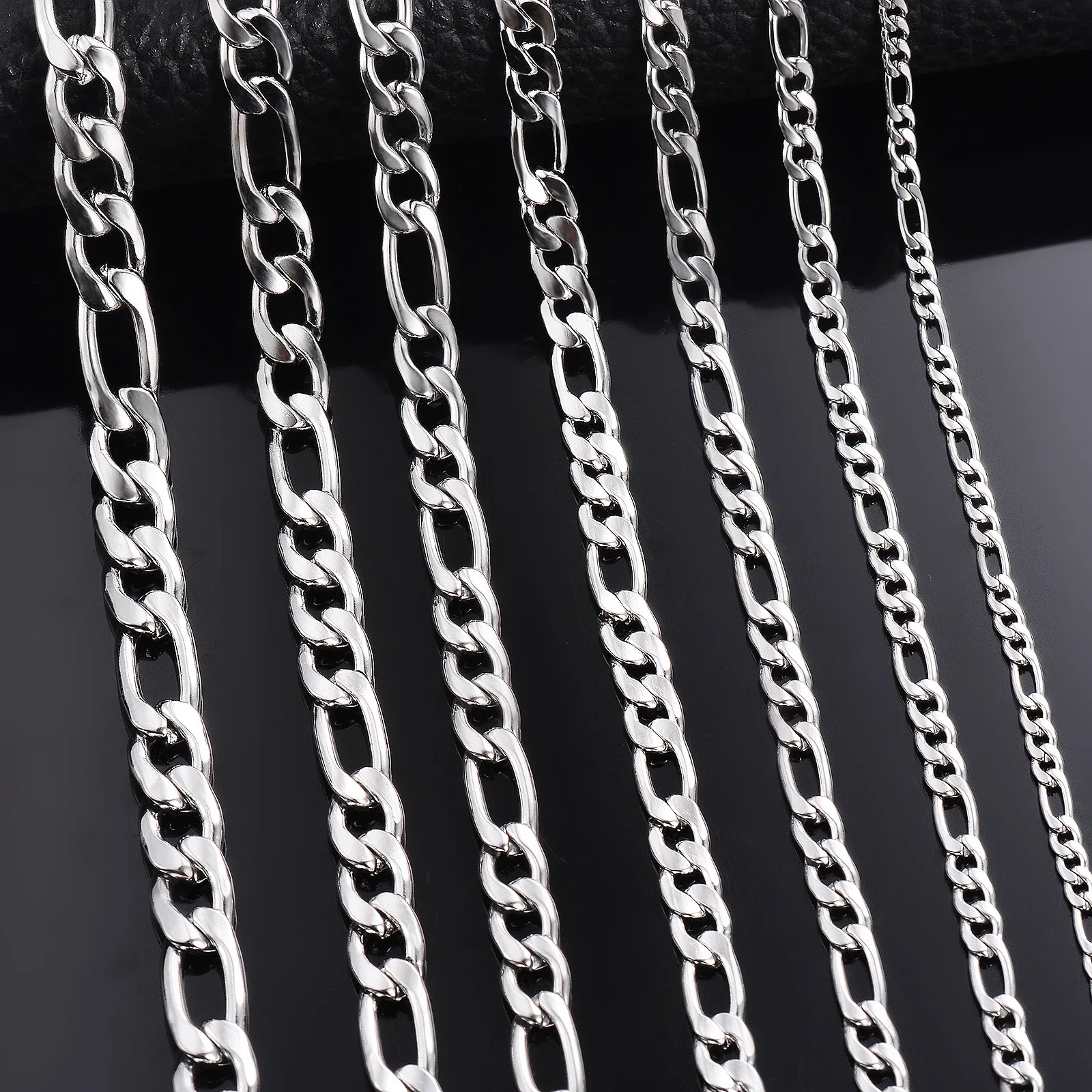 925 Sterling Silver Figaro Chain Necklace Men Women Link Lobster Clasp Gift
