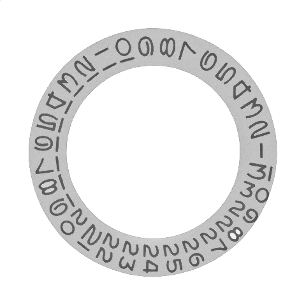 SILVER DATE DISC WHEEL OVERLAY FLAT 3 OPEN 6 – 9 FOR ETA DG MIYOTA FI 3135 ROLEX