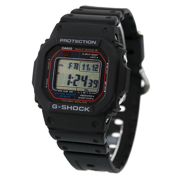 G Shock G SHOCK 5600 Series Radio Solar GW M5610U 1ER Black Black CASIO Men’s Wa