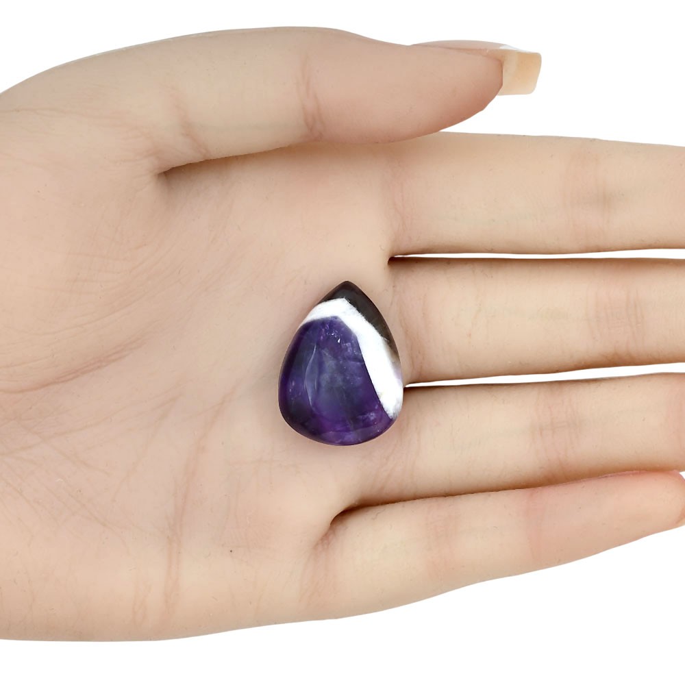 Natural Chevron Amethyst 24.3×18.5×7.8 mm Pear Polished Gemstone LS01056-12