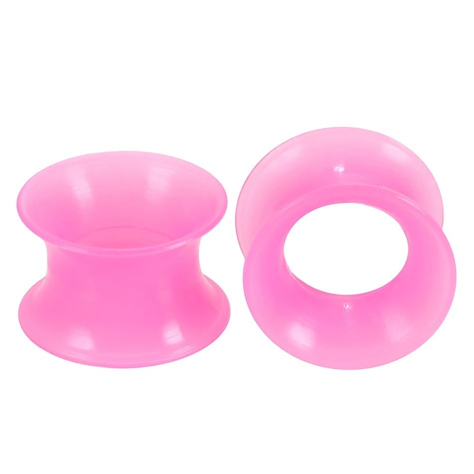 2pcs Thin Silicone Ear Plug Ear Tunnels Plugs Gauges Jewelry Earlets Flesh Gauge