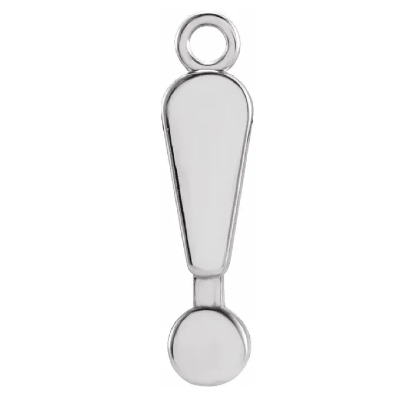 14k 18k Gold-Platinum-Silver Character Exclamation Point Surprise Dangle Charm