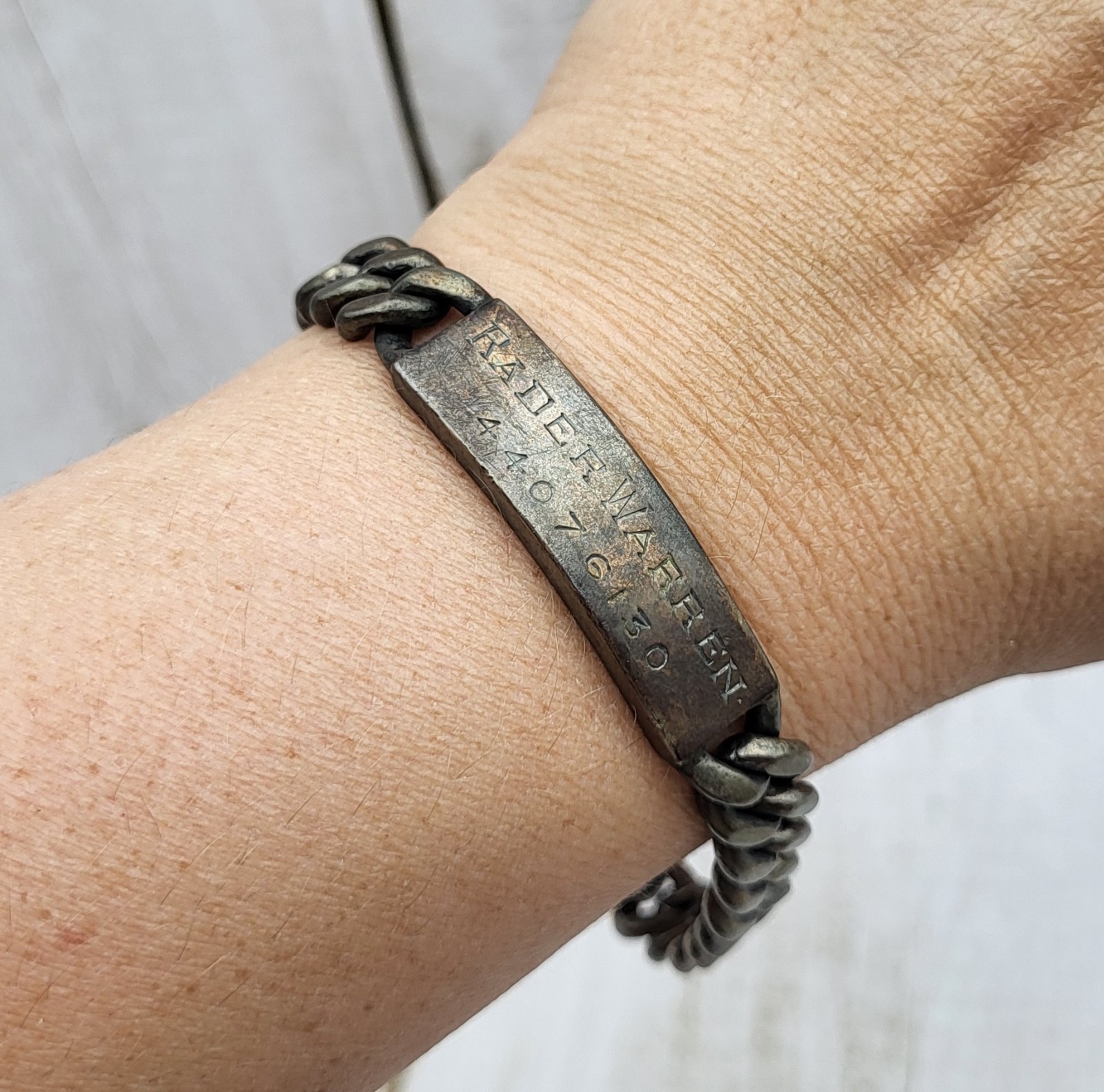 Vintage Napier 925 Sterling Silver ID Engraved Nameplate Curb Link Bracelet