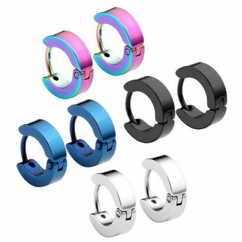 4PCS Men Women Stainless Steel Hoop Earrings Small Hoop Huggie Ear Piercings