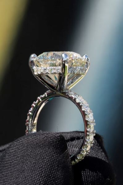 4CT Lab Created Diamond Solitaire With Accents Womens Ring 14K White Gold Plated