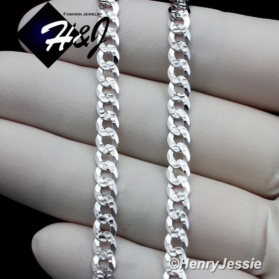 24″MEN 925 STERLING SILVER 4.5MM DIAMOND CUT CUBAN CURB LINK CHAIN NECKLACE*SN17