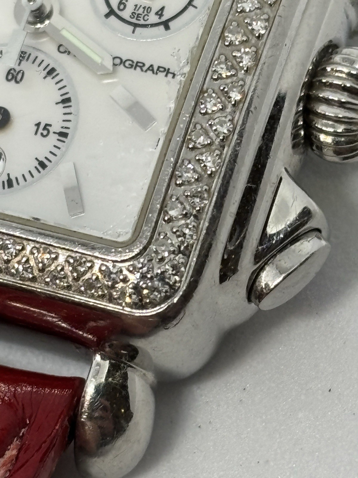 Michele Deco Diamond Chronograph 71-6000 Watch, ETA 251 471 Movement, Runs, READ