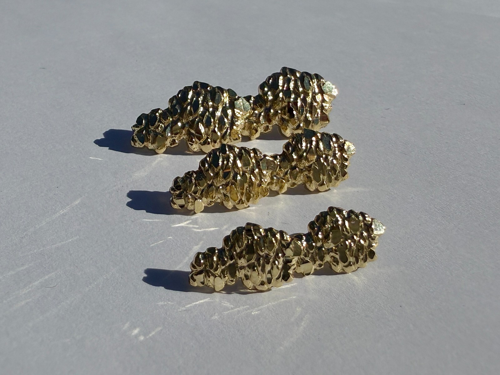 Authentic 10k Solid Yellow Gold Dome Nugget Stud Earrings Men Women Unisex