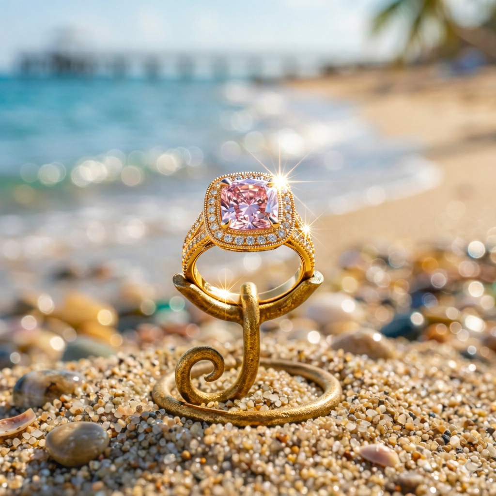 4.20 Ct Cushion Natural Pink Sapphire & Diamond Wedding Ring 14k Yellow Gold 8
