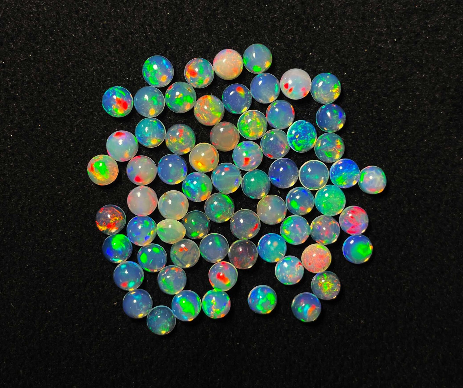 Natural Ethiopian Opal Round Cabochon Loose Gemstone Lot 16 Pcs 5 MM 5 CT