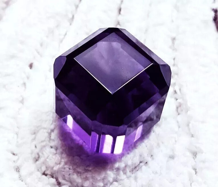 Amethyst Cube Cut 97-98 Ct Stunning Violet Natural Loose EGL Certified Gemstone