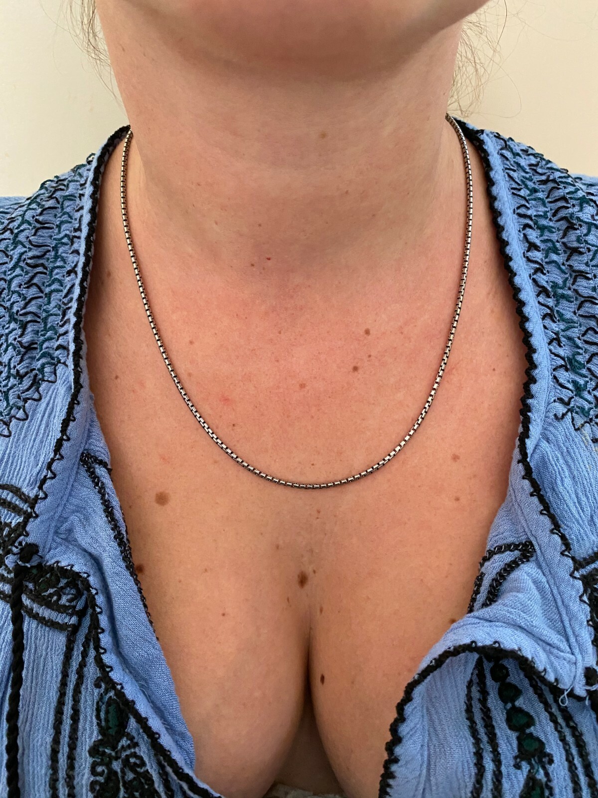 Solid 925 Sterling Silver Rounded Box Chain 2mm Necklace Black Oxidized Rhodium