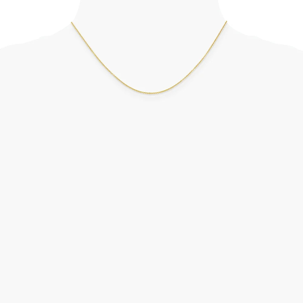 10K Yellow Gold 1.2mm Cable Chain Necklace 16″-24″