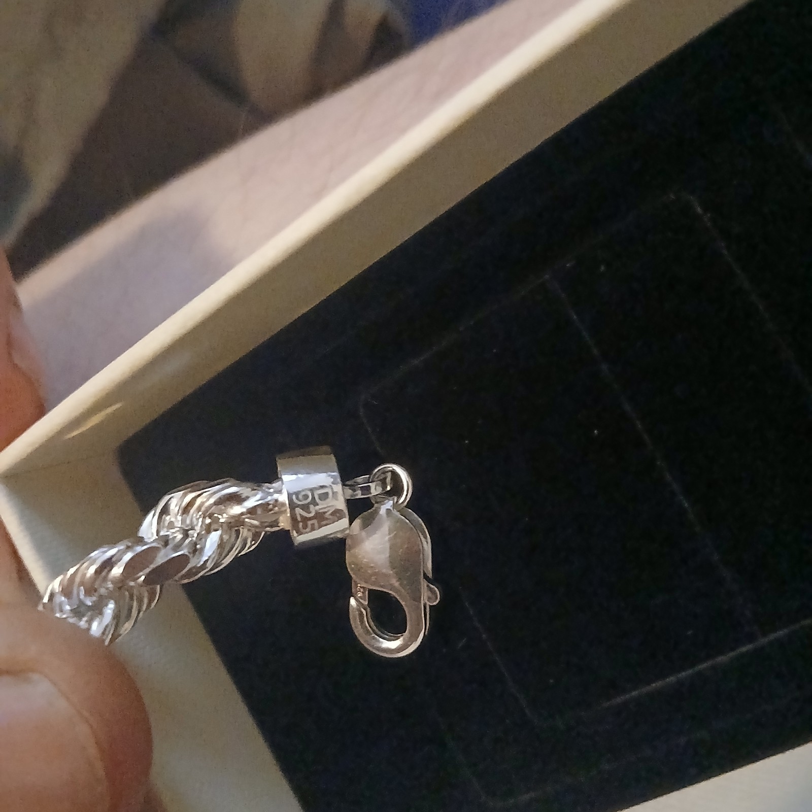 Sterling Silver Rope Bracelet 8in Length 7.8mm Thick