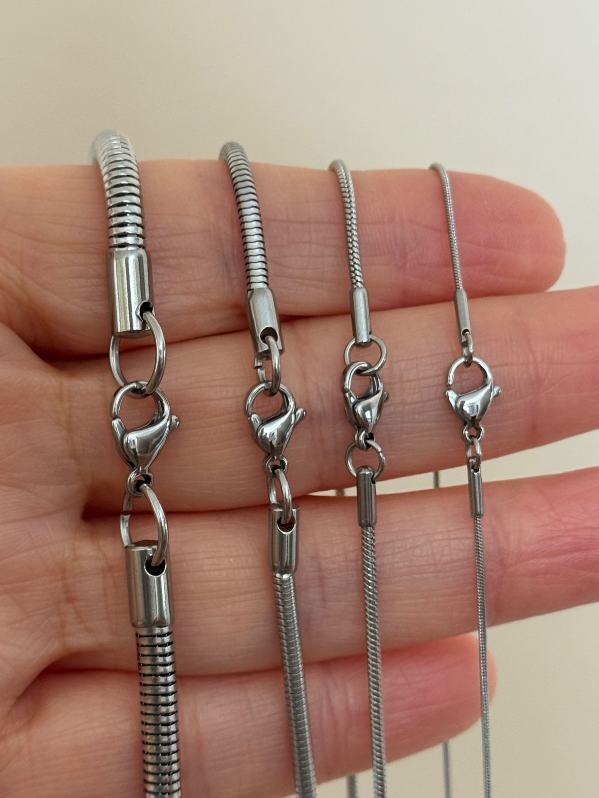 Stainless Steel Round Snake Chain Necklace