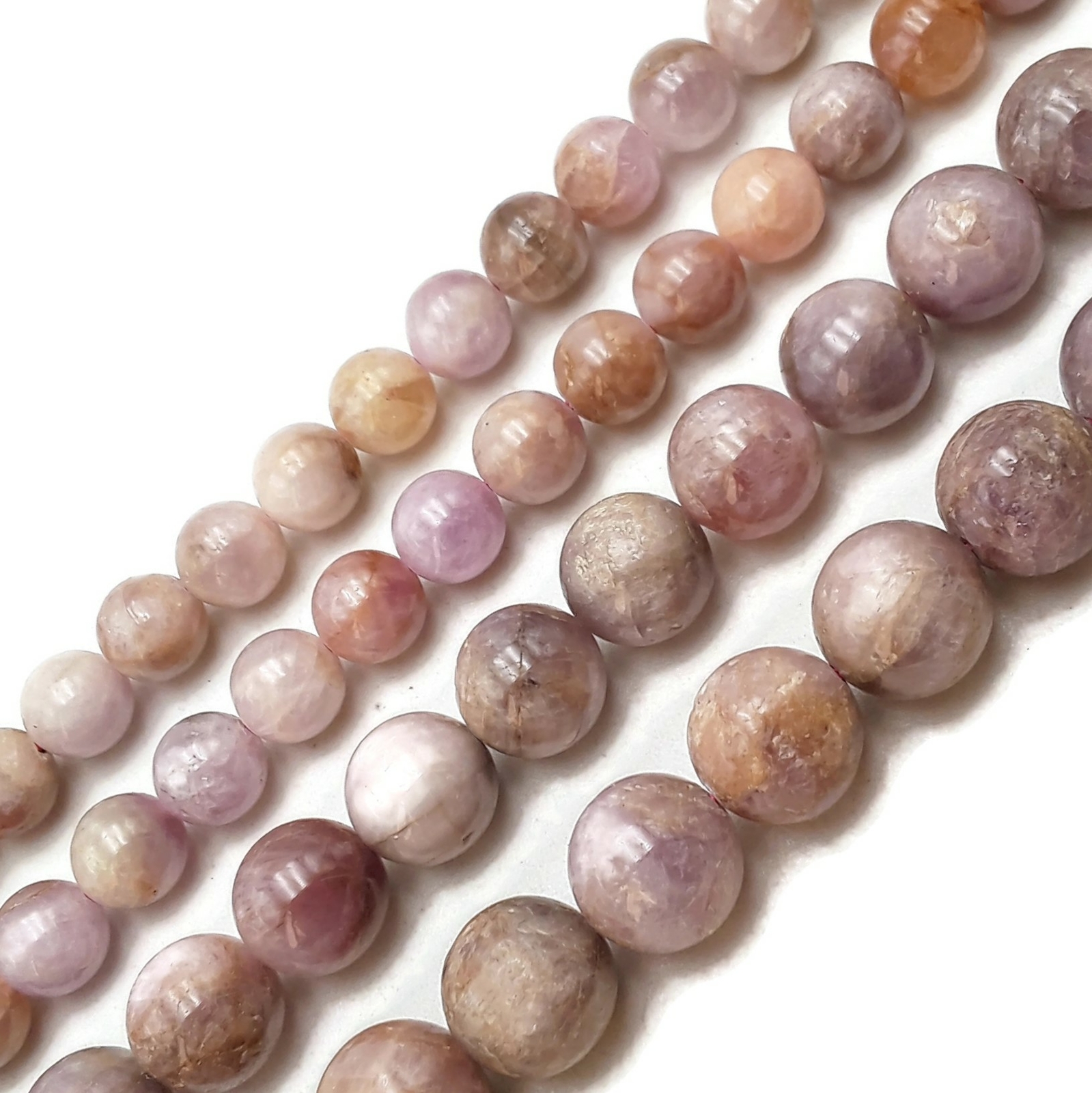 Natural Large Kunzite Smooth Round Beads 10mm 11mm 12mm 13mm 14mm 15.5″ Strand