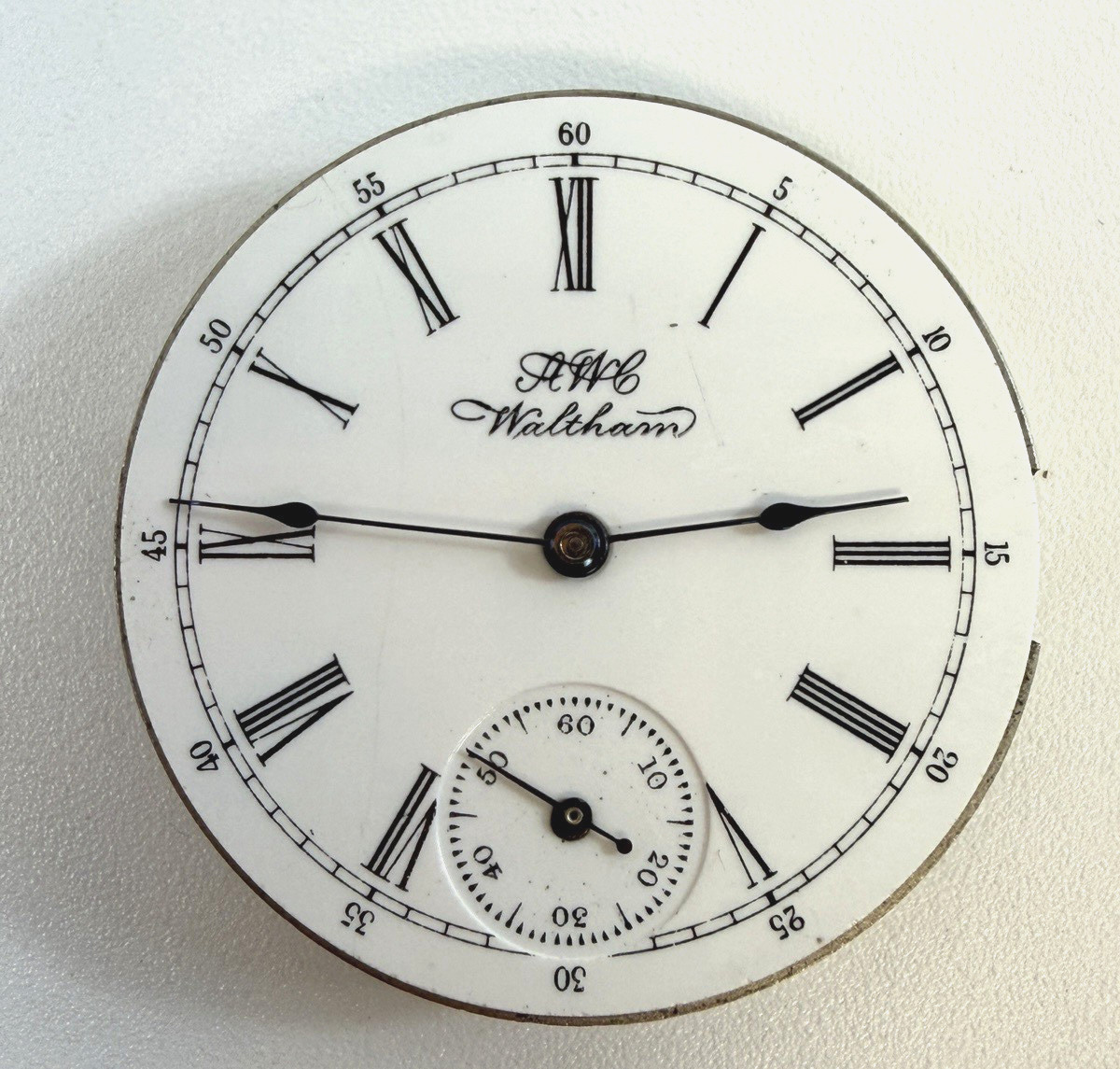 American Waltham Pocket Watch Movement Safety Barrel Enamel Dial Parts