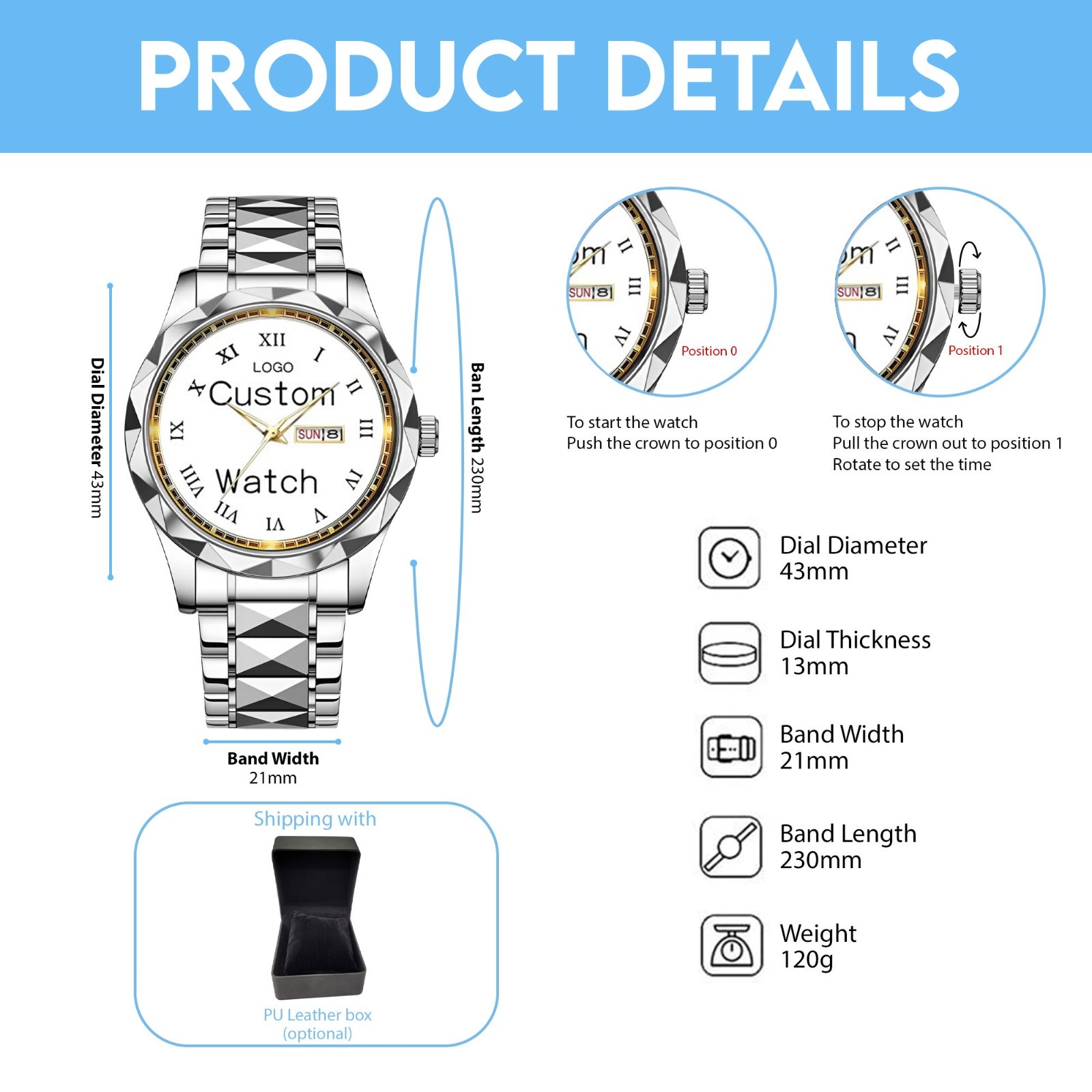 Personalized Ford Alloy Luxury Quartz Watch