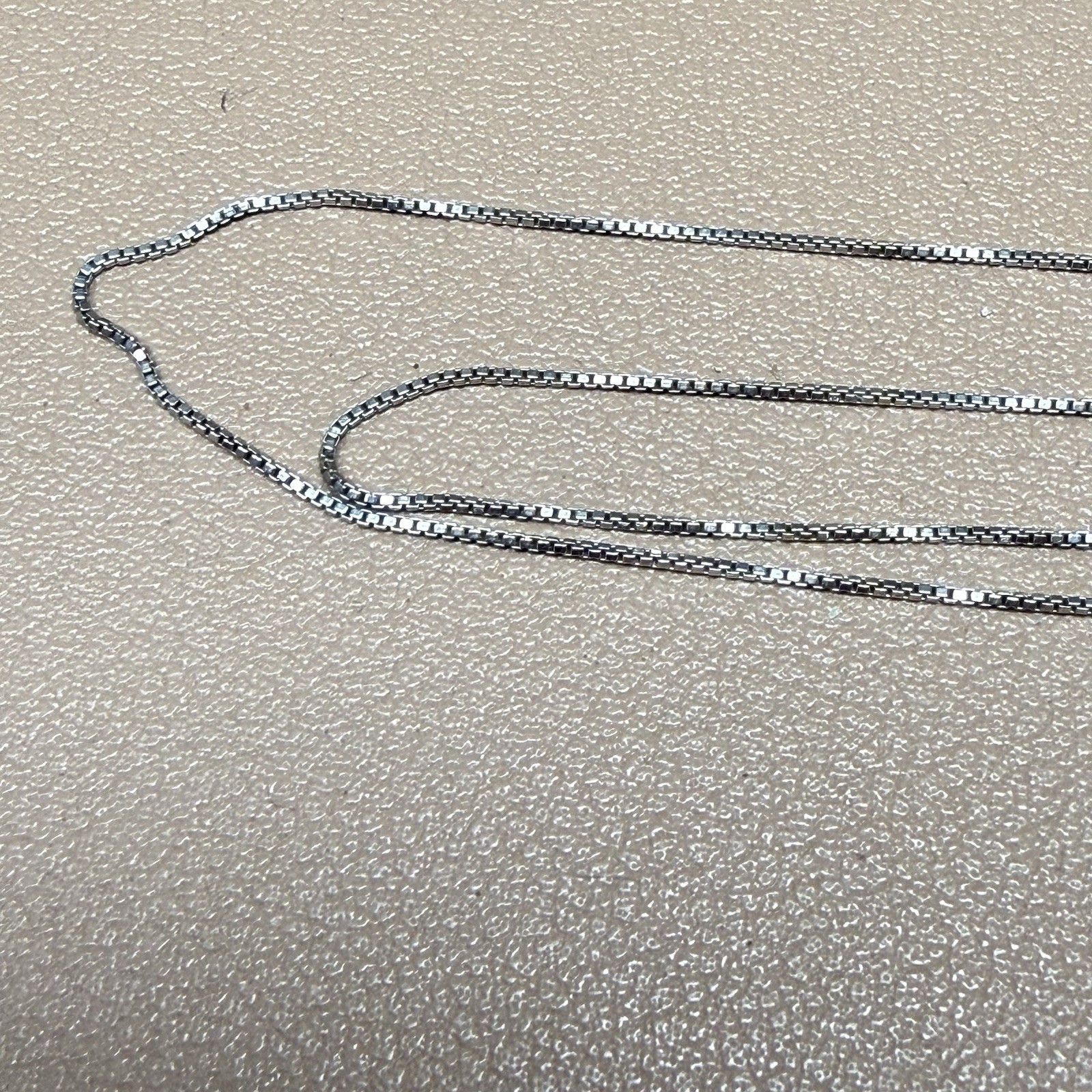 Solid Italy 925 Sterling Silver Box Chain Necklace 18” 0.7mm Lobster Clasp