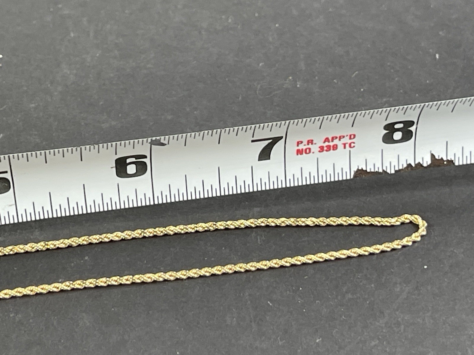 Real 14K SOLID Yellow Gold Rope Chain 16″ necklace 14kt , 2 Grams