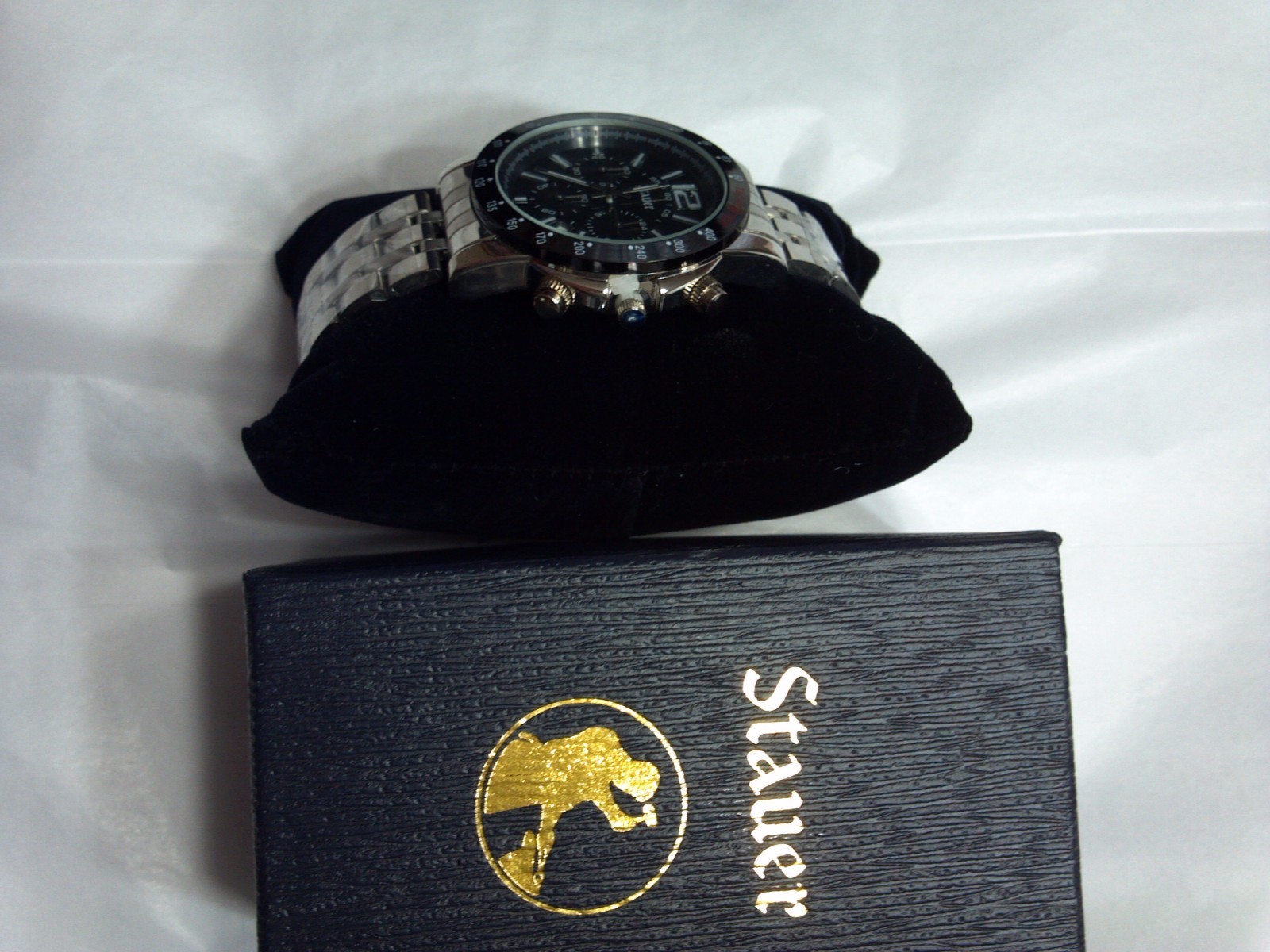 “STAUER” Precision Chronograph Watch, 3 ATM, Fits 7-9in Wrist, Stainless Steel