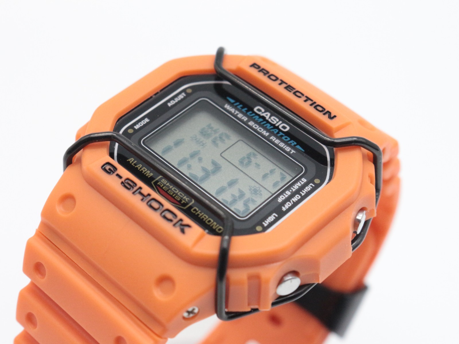 Customized G-SHOCK DW-5600E Orange Bezel Band with Metal Ring Bullbar From Japan
