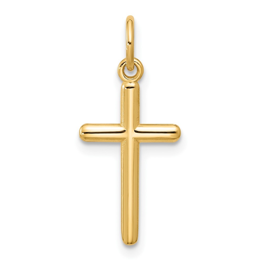 Real 14K Yellow Gold Cross Pendant; Length 23.1 mm; Wt. 0.55 g