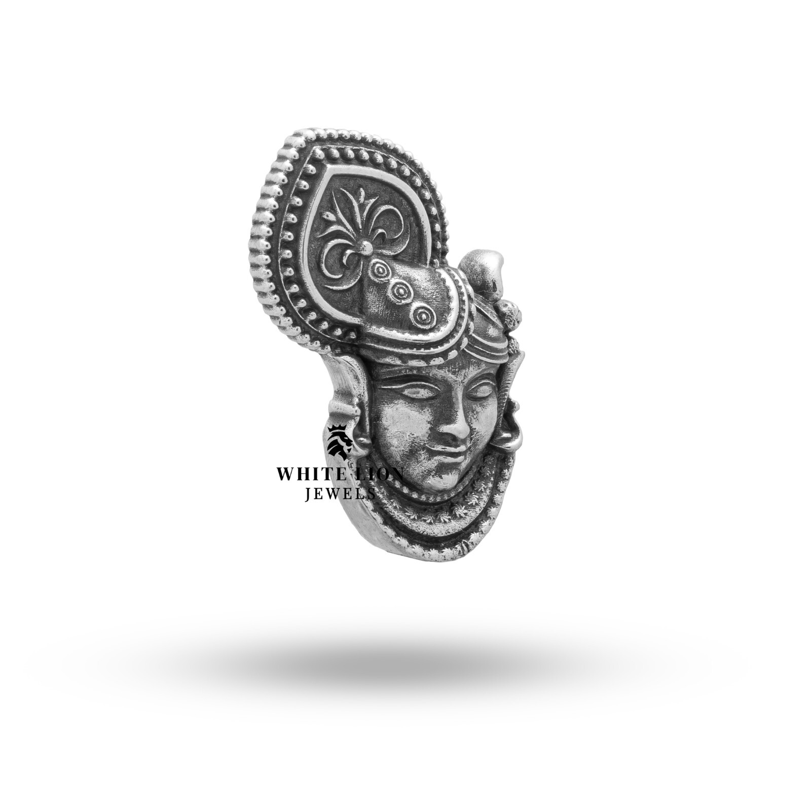 Shrinathji Bava Mukharvind Nathdwara Lord Krishna Hindu God Pendant 925 Silver