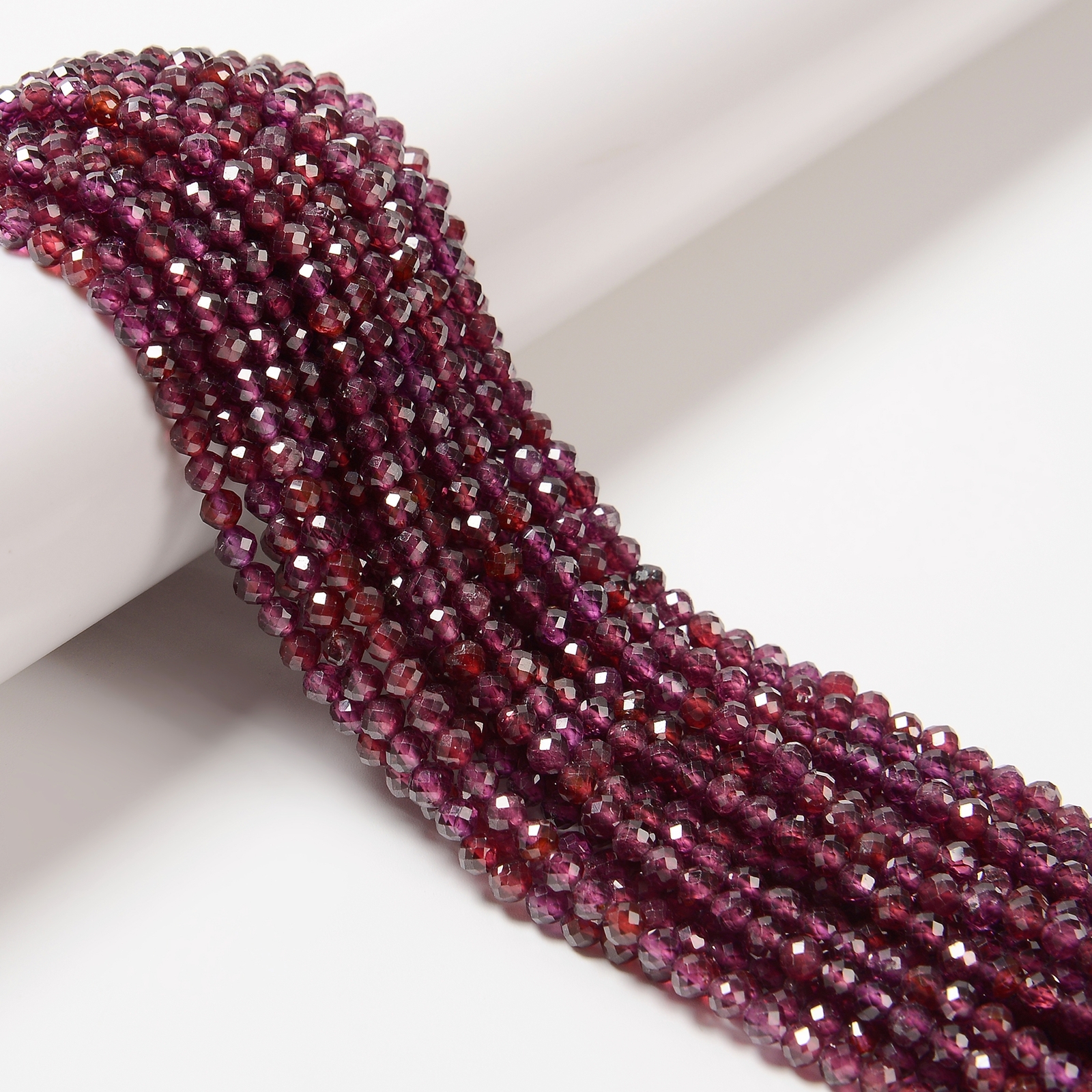 Natural Purple Garnet Faceted Round Beads Size 4mm 15.5” Strand